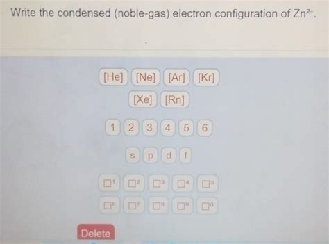 Write the condensed (noble.